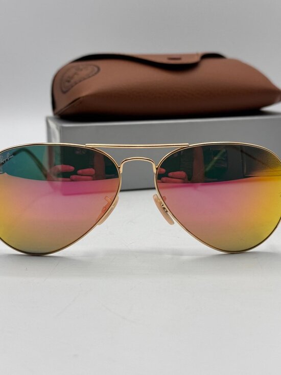 Ray-Ban RB3025 Aviator Sunglasses 112/4T Gold/Pink Flash Lens main image 12